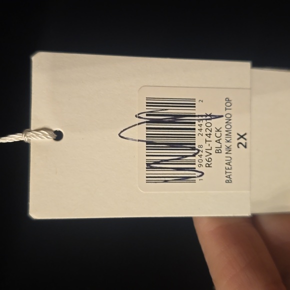 NWT Eileen Fisher Velvet Black Banteau Kimono Top Women's 2x - Picture 11 of 11